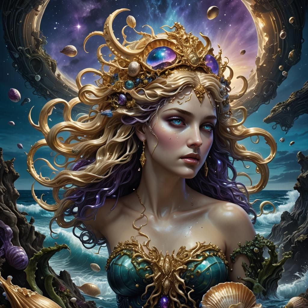 Aphrodite Rising: Hyperrealistic Digital Matte Painting