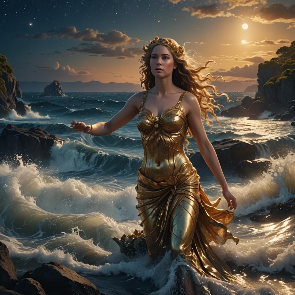 Aphrodite Rising: Hyper-Realistic Digital Matte Painting