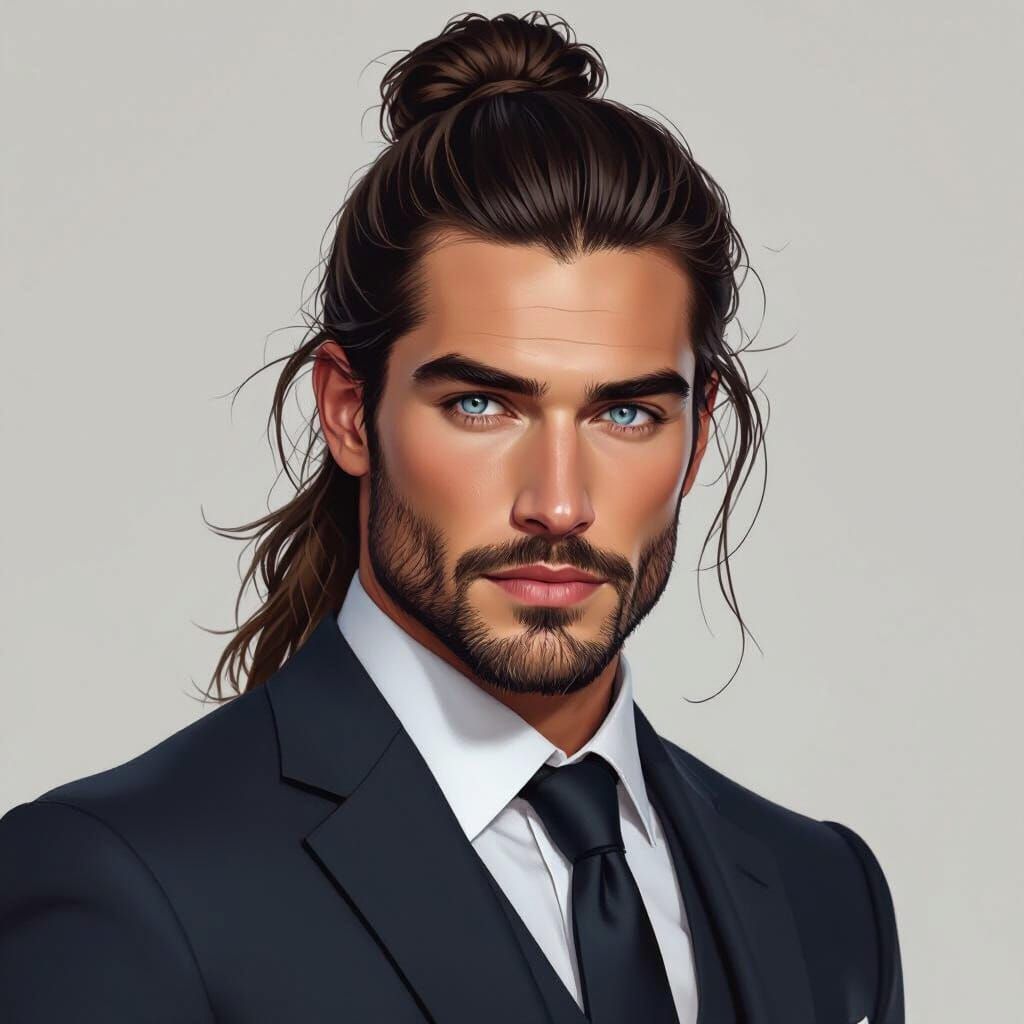 Handsome Man with Piercing Eyes in Cinematic Lighting