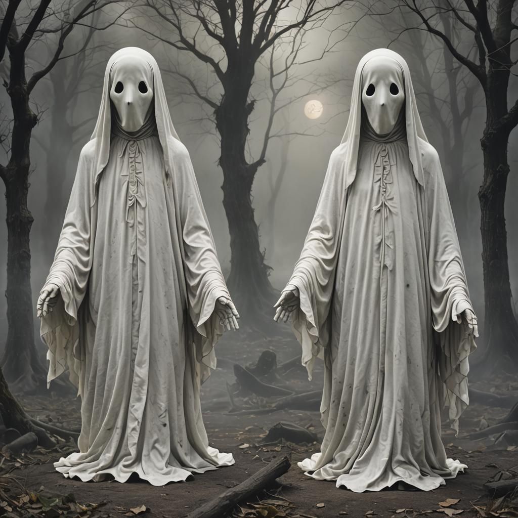 Ethereal Apparitions: Twin Ghosts in the Mist