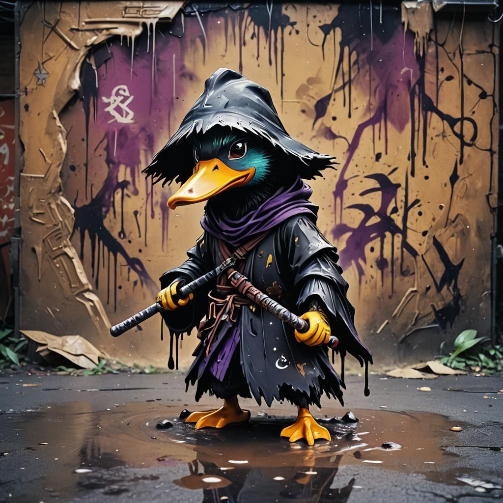 Mysterious Warlock Ninja Duck Kenku Graffiti Art