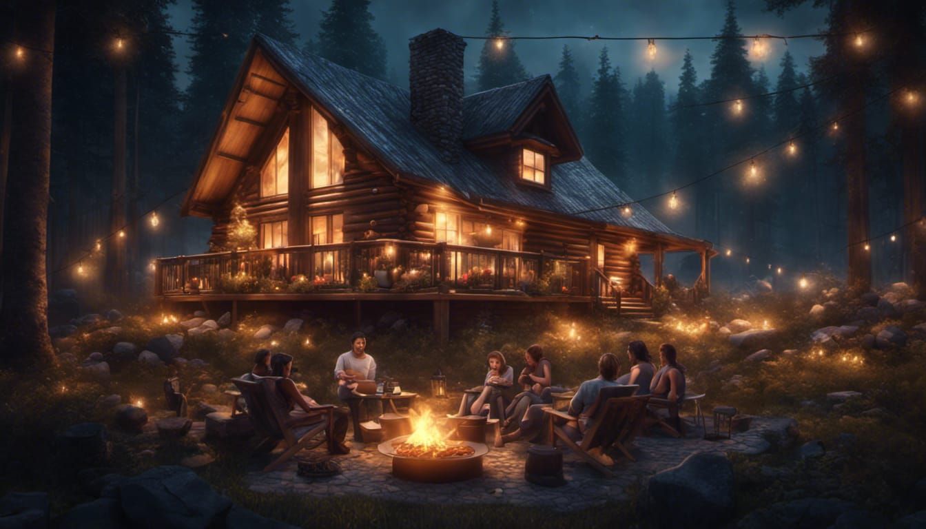Enchanted Log Cabin Party in the Woods