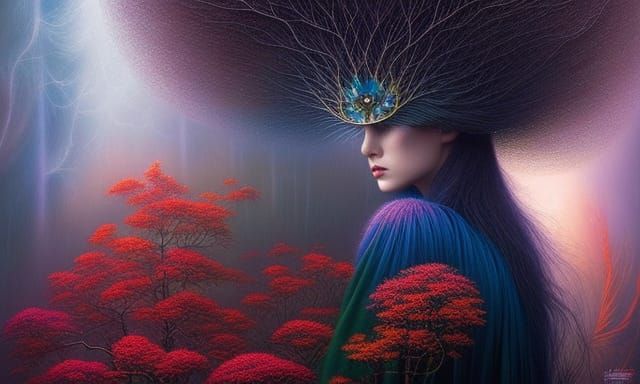 Surreal Mycelium Network in Dreamlike Forest Exposure