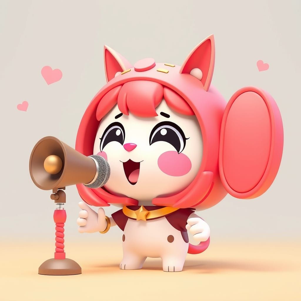 Cute Anthropomorphic Speaker Sings Opera in Vibrant 3D Anime...