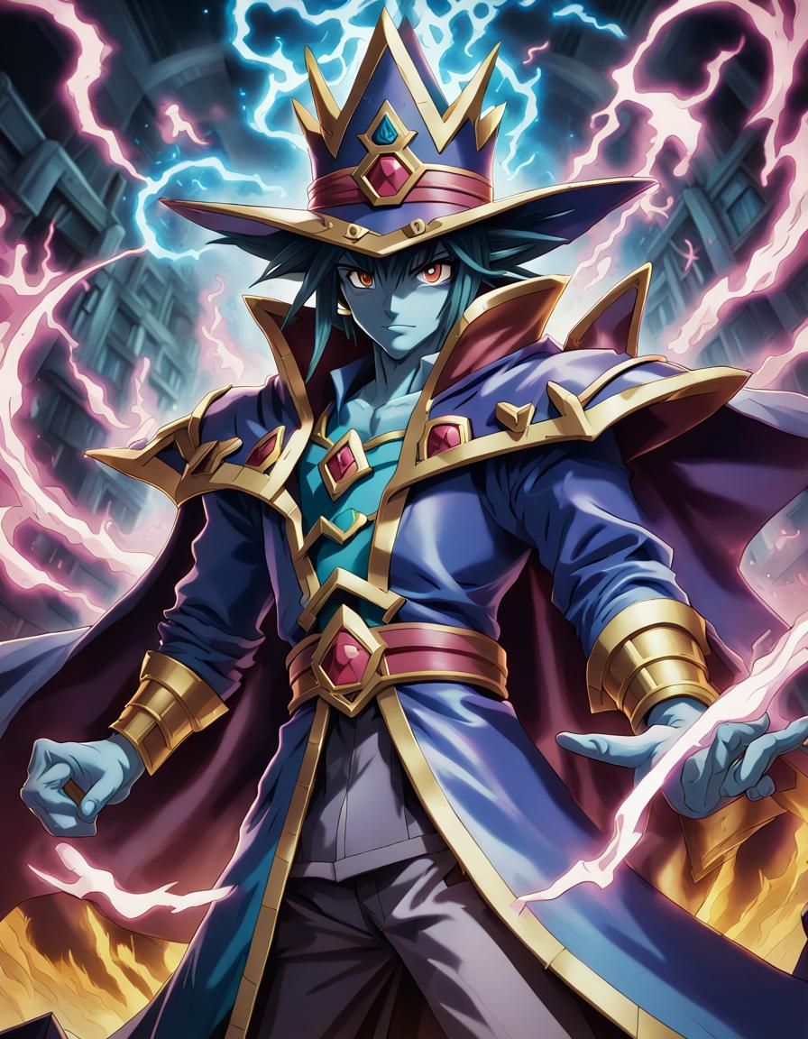 Yu-Gi-Oh! Card Monsters Mage in Anime Style
