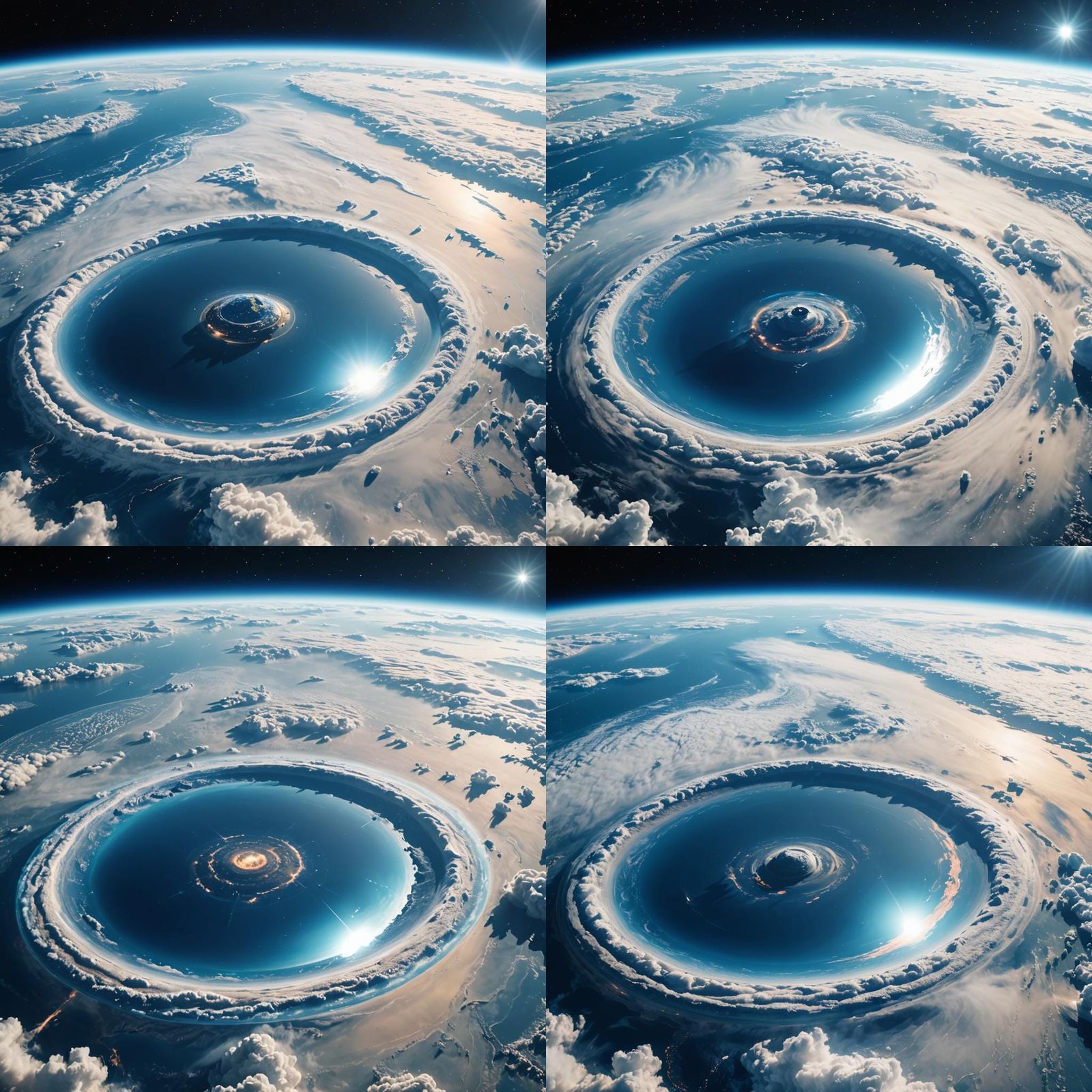 Epic Flat Earth Cinematic with Glowing Atmosphere and Irides...