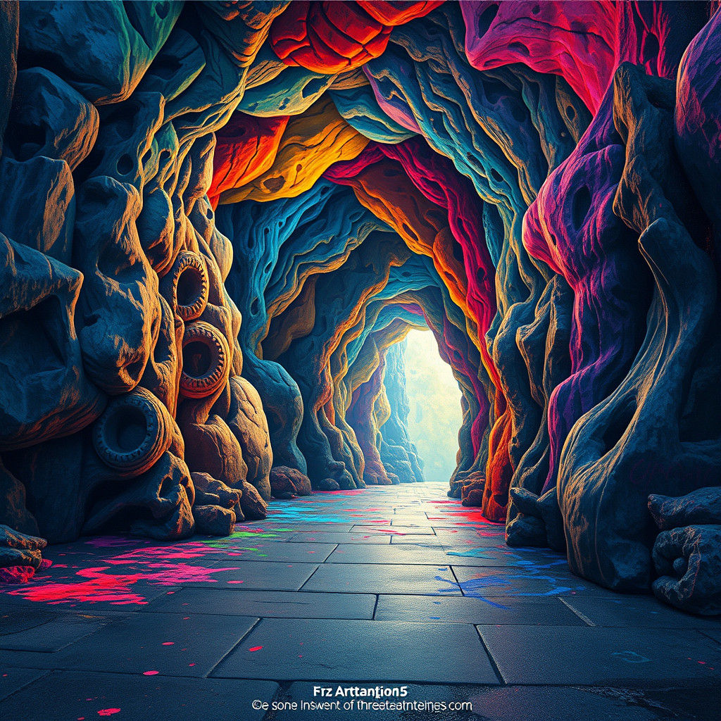 Realistic 3D Chalk Cave Art in Unreal Engine