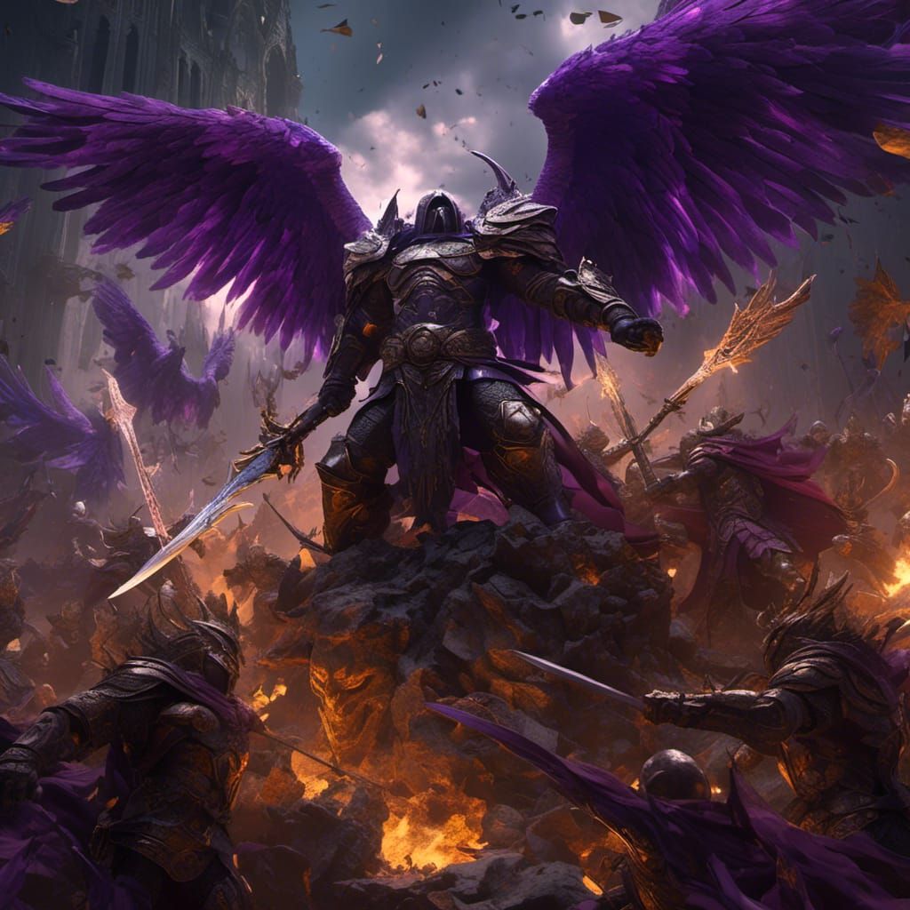 Dark Angel Knight Battles God's Army in Hyperreal Detail