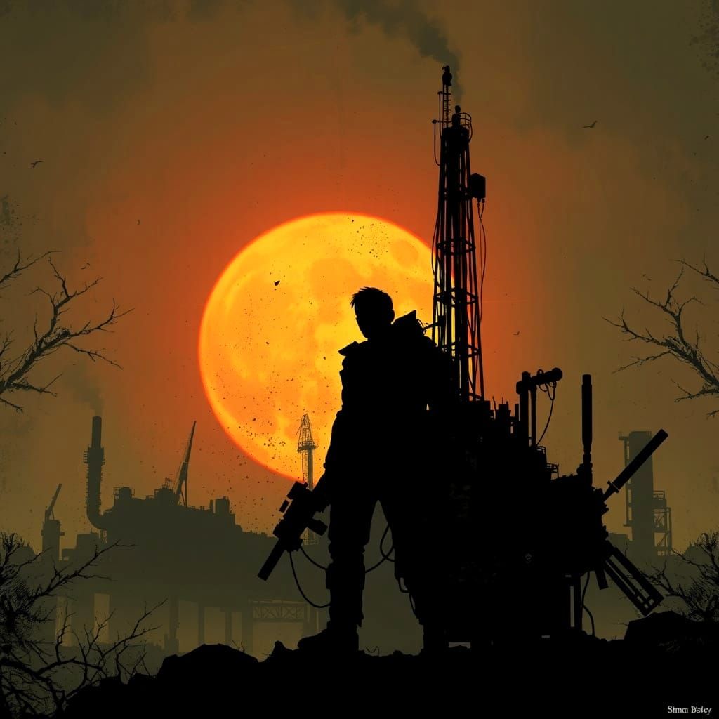 Surreal Dieselpunk Apocalypse in Glitchcore Style