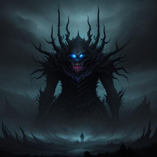 Ethereal Dark Fantasy Creature Rising from Tartarus