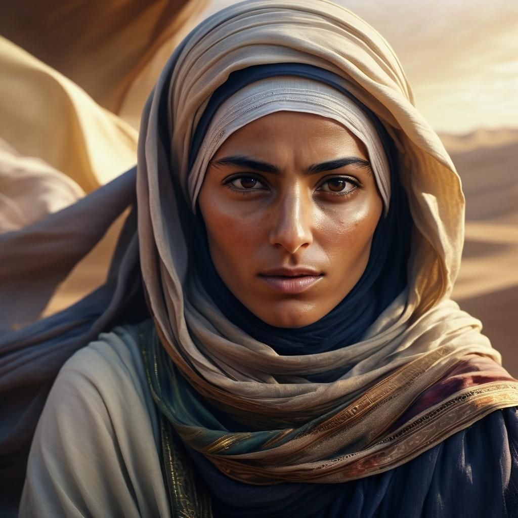 Arabic Rogue with Flowing Fabrics in Oil Painting Style