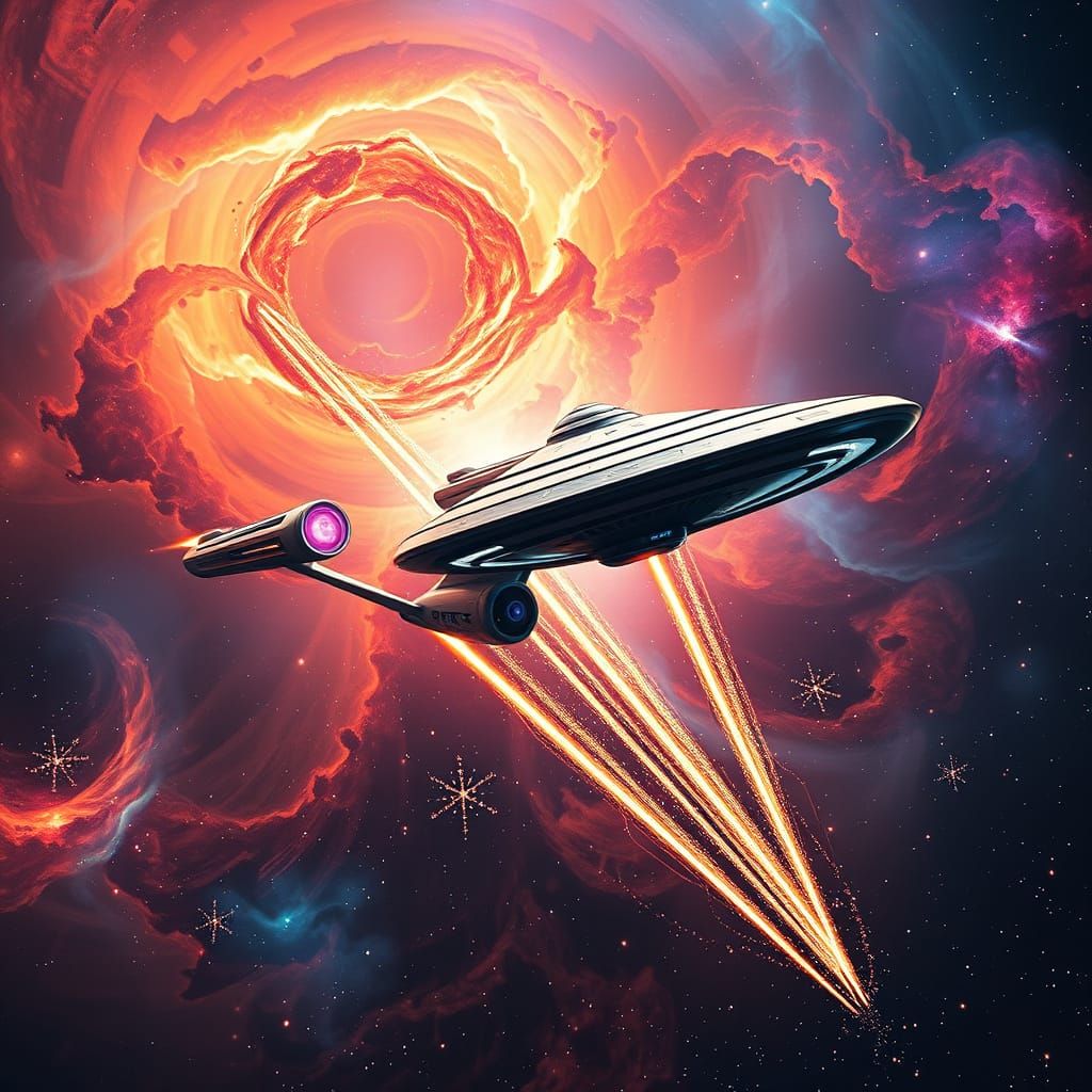 Surreal Star Trek Odyssey in Cyberpunk Style