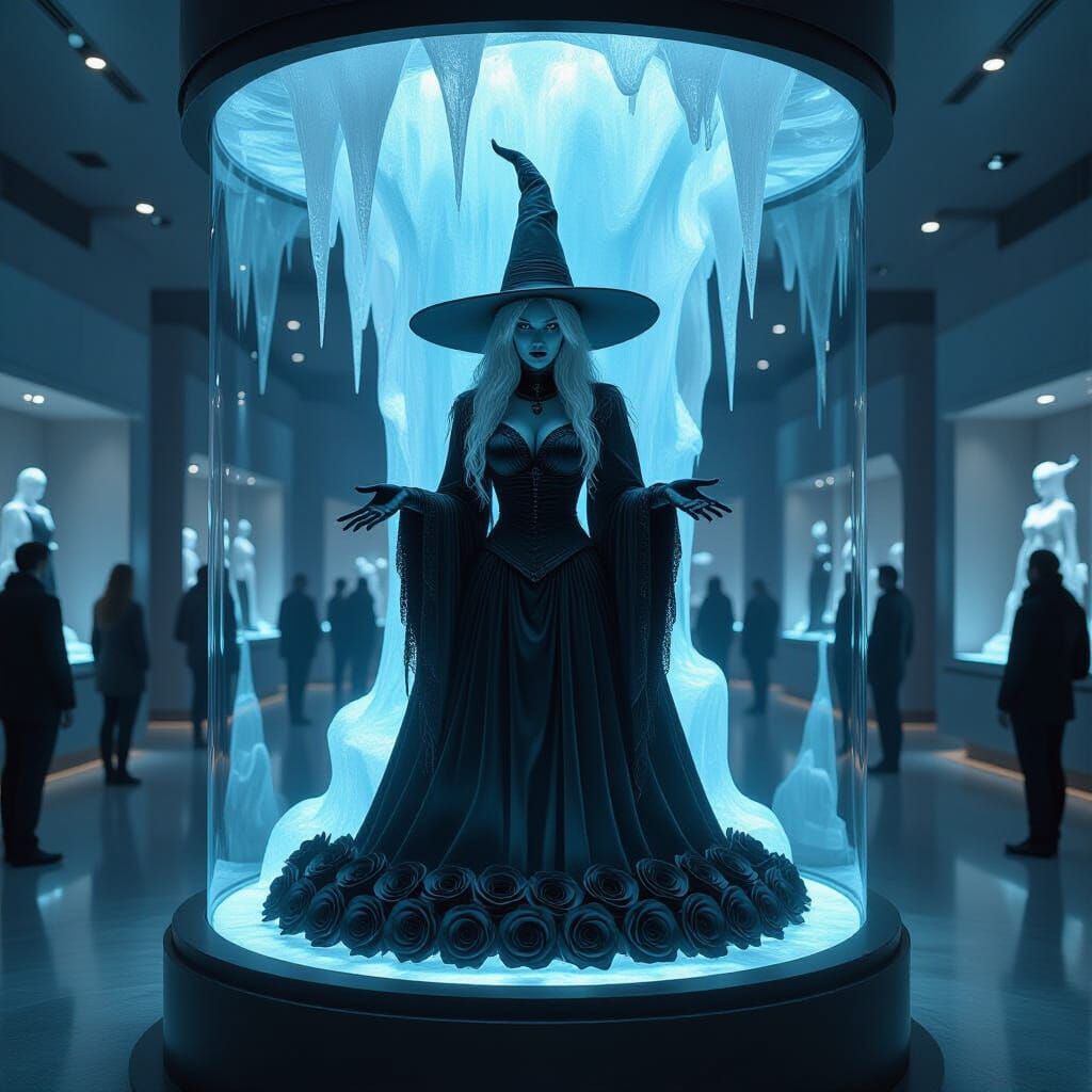 Futuristic Museum: Witch Ice Sculpture Exhibit