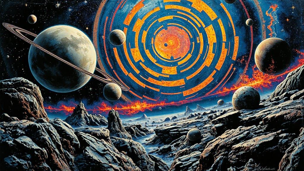 Surreal Chrome Artwork Depicts Dazzling Galaxies and Planets