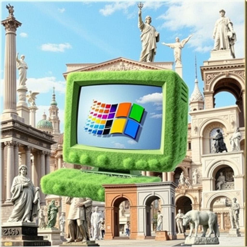 Retro Computer Collage with 80s Elements