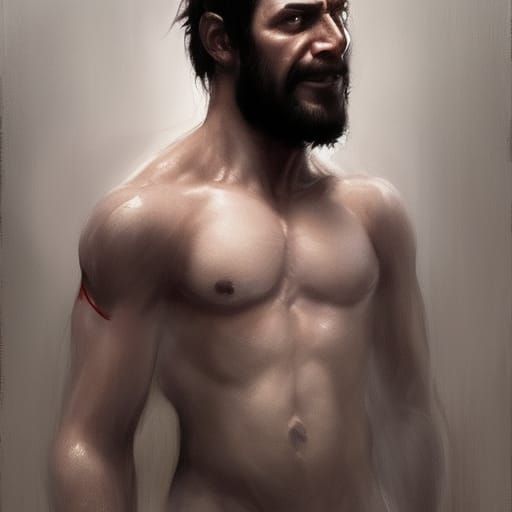 Sinister Portrait of a Man in Underwear