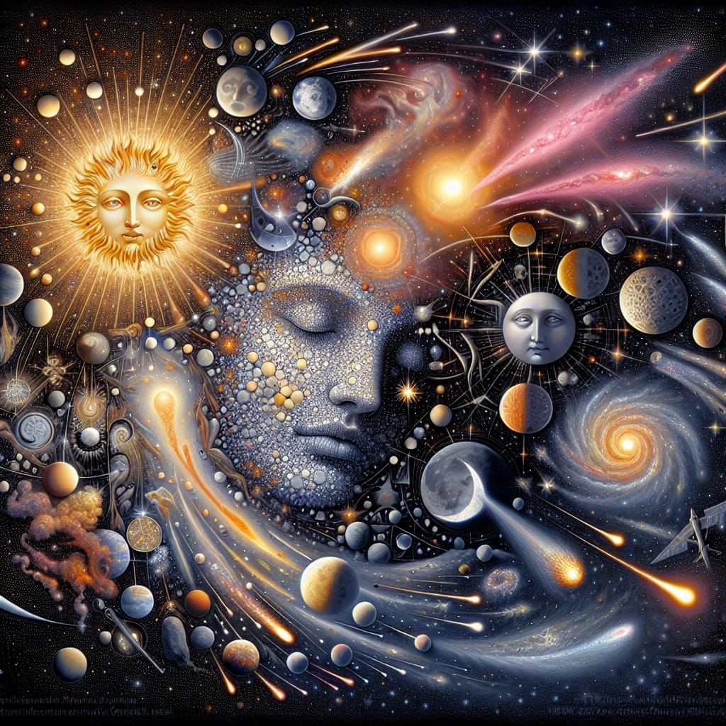 Cosmic Pareidolia Face in Arcimboldo Style