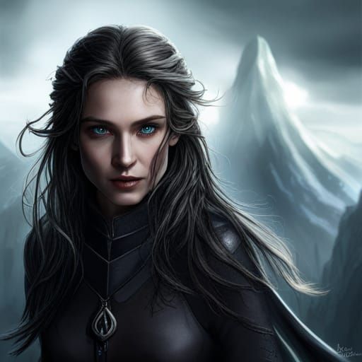 Shadar Kai Elf Adventurer in Detailed Matte Painting