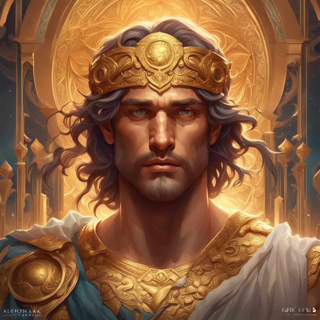 Eros, God of Love, in Art Nouveau Style