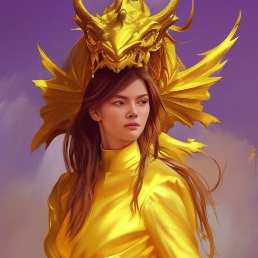 Girl with Golden Dragon: Artstation Portrait