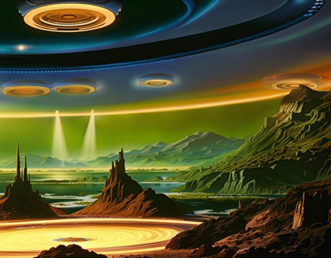 UFO Rendezvous: A Matte Painting Masterpiece