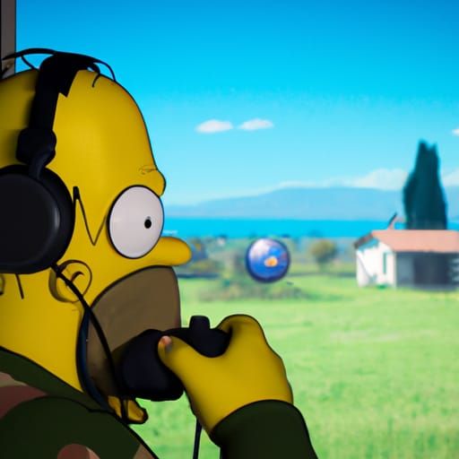 Homer Simpson Plays Battlefield 4