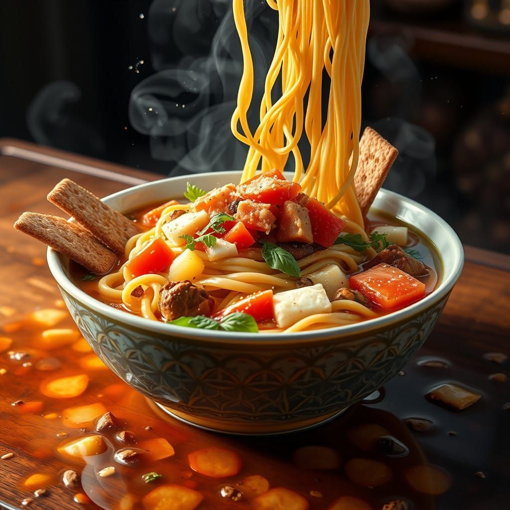 Savory Italian Noodle Feast in a Rich Chicken Broth