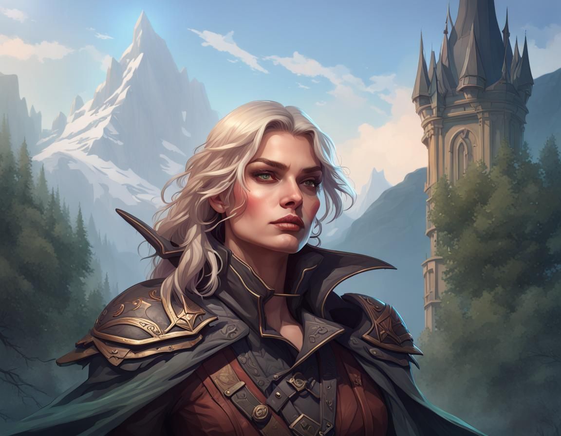 Dhampir Rogue Portrait in Hyperdetailed Digital Art