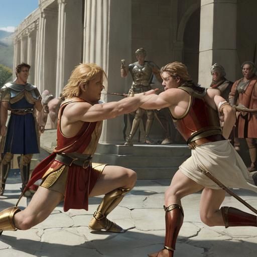 The Fight of Hector and Achilles at Tojan war