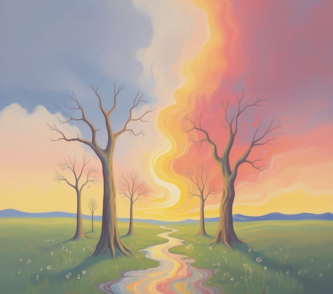 Dreamlike Surreal Landscape Inspired by Dali