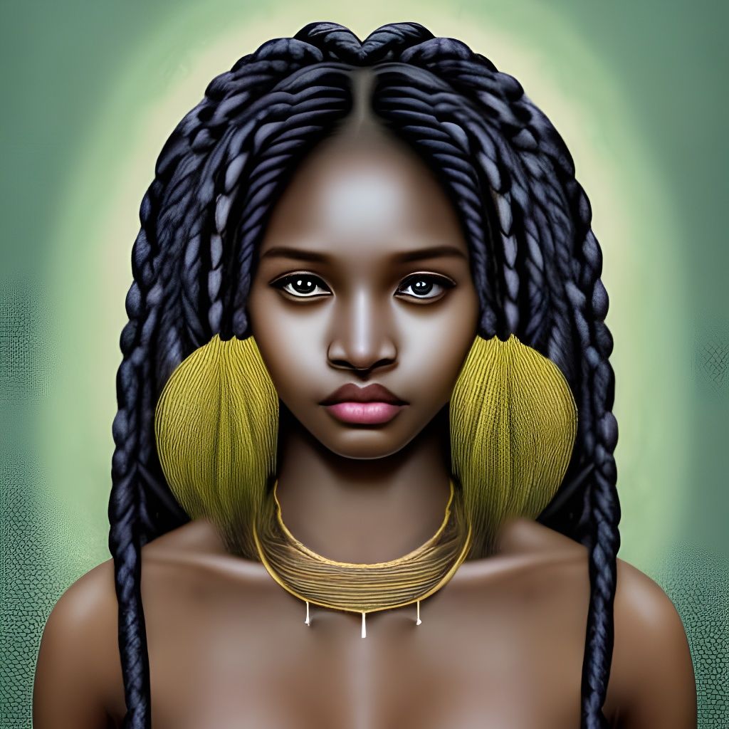 Elegant South African Girl with Yellow Braids
