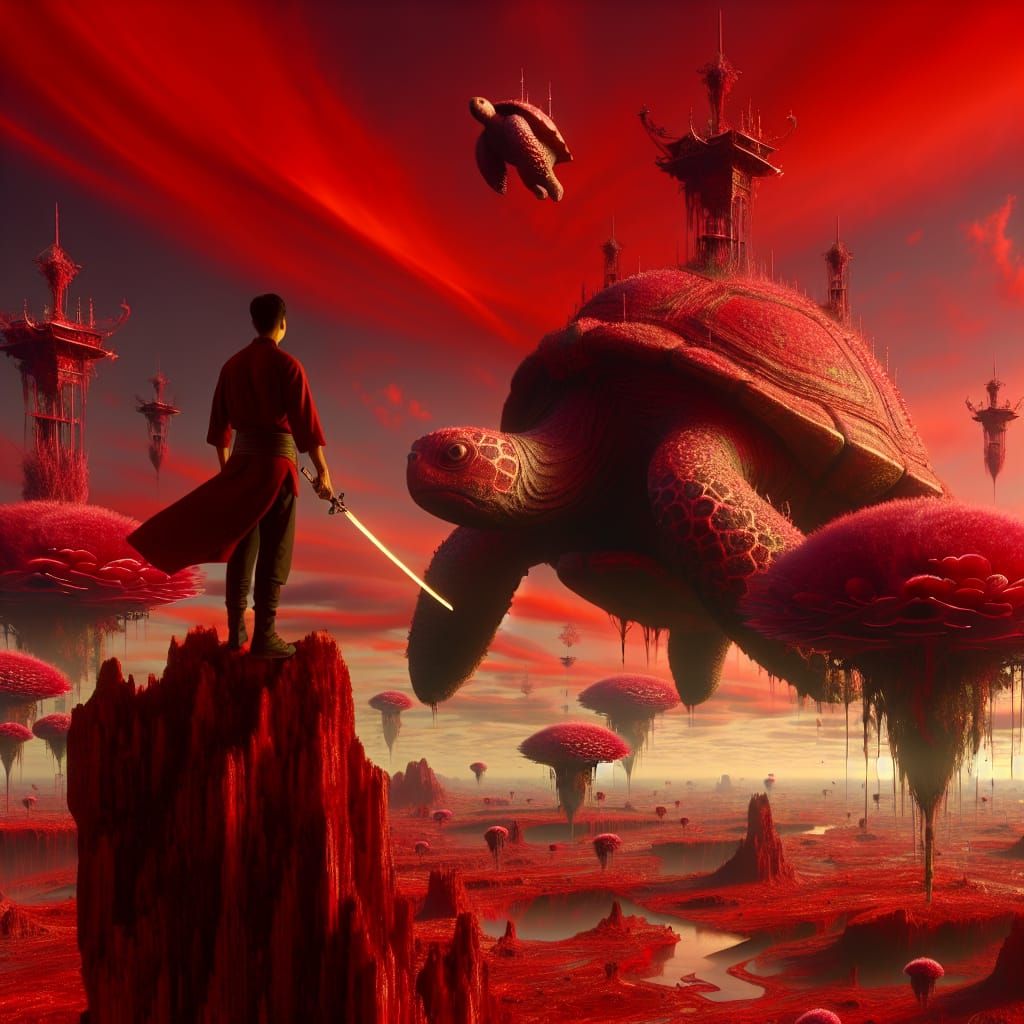 Surreal Warrior Surveys Red Horizon