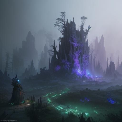 Hero in Mystical Forest: Fantasy Concept Art