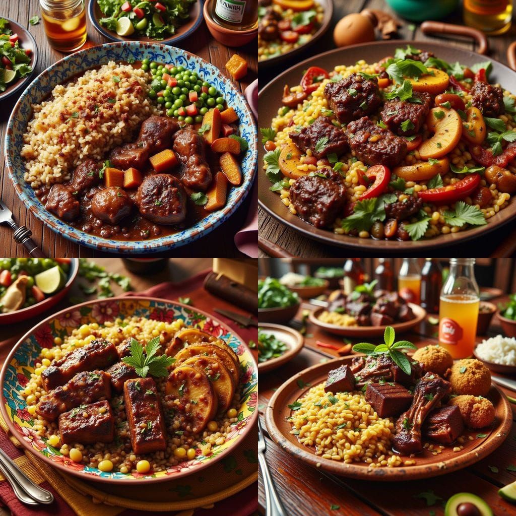 Hyperrealistic Jamaican Oxtails with Rice and Peas