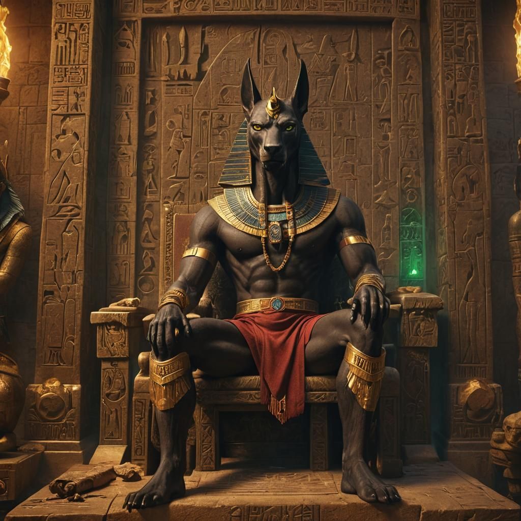 Anubis on Throne: Epic Fantasy Concept Art
