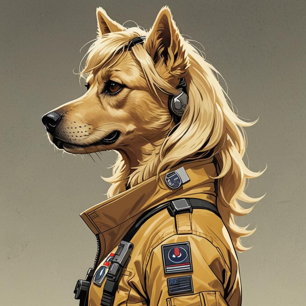 Canine Star Wars Pilot with Aviator Sunglasses