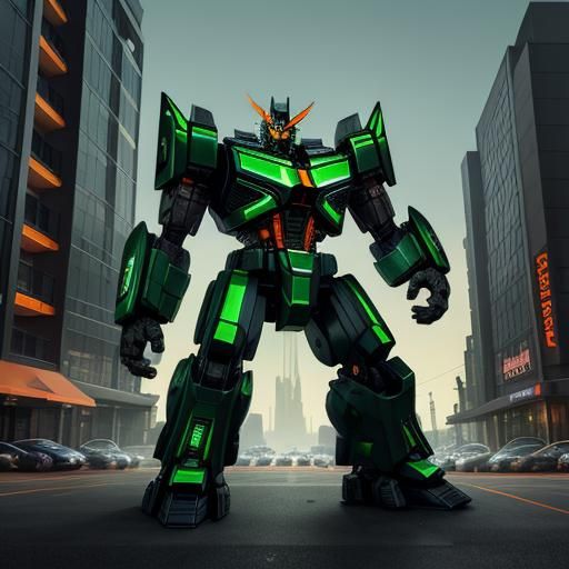 Autobot Transformer Dominates City Parking Lot
