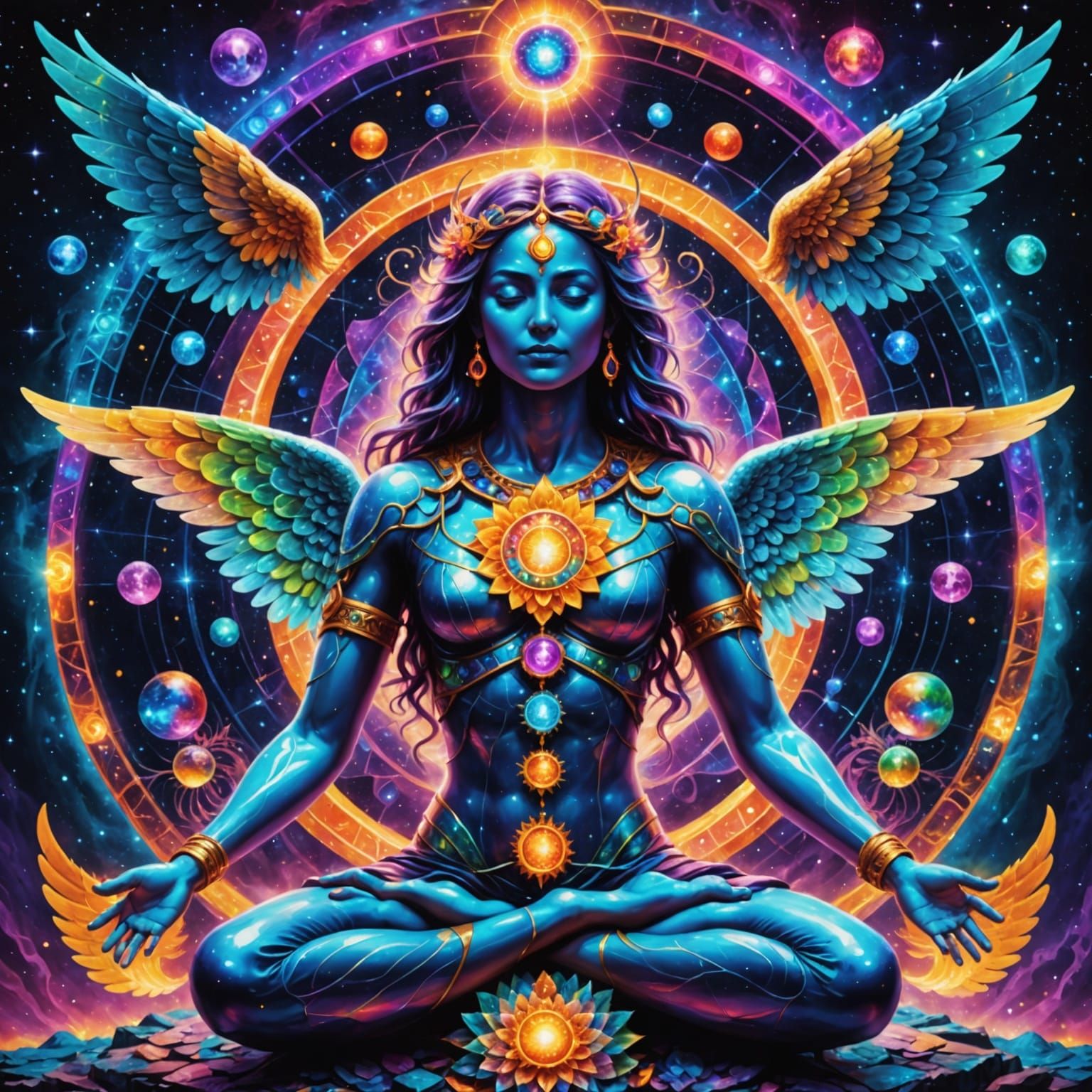 Angelic Chakra Harmony in Cosmic Realms