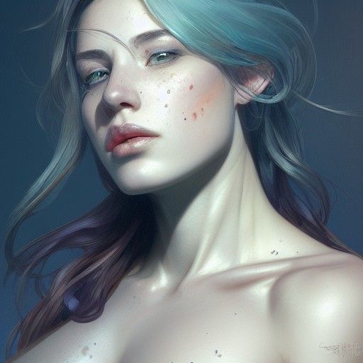 Beautiful Woman Portrait in Hyperdetailed Digital Art