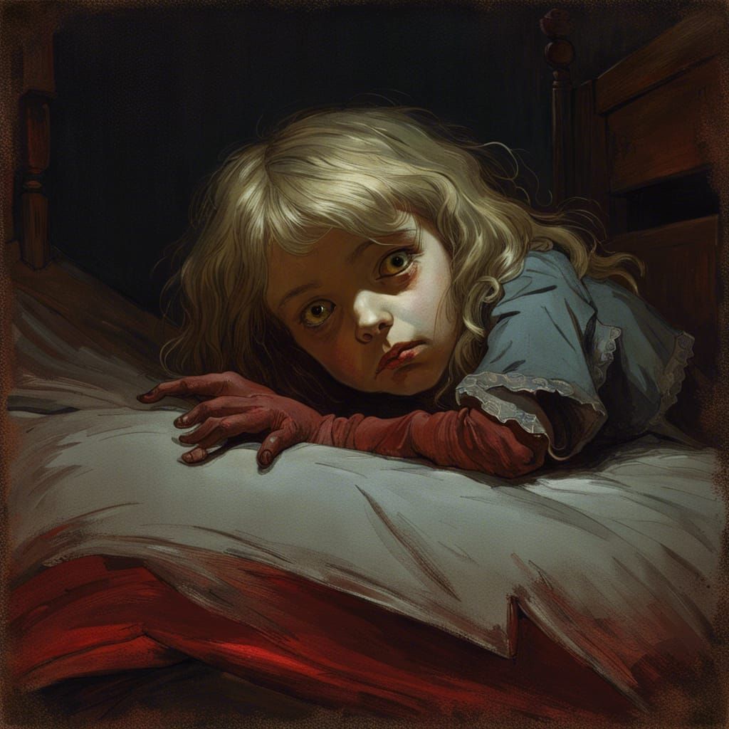 Monster Under Bed in Horror Style