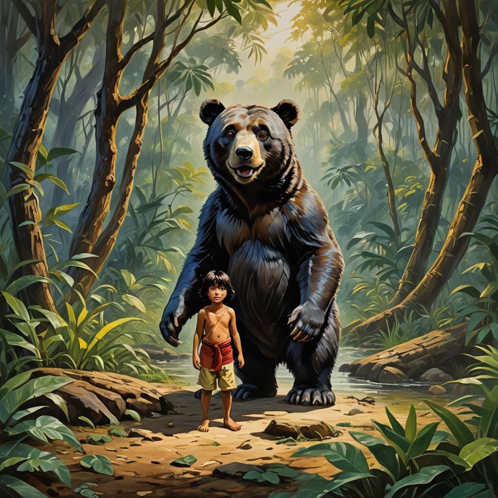 Baloo The Bear & Mowgli Go Looking For Food (The Jungle Book...
