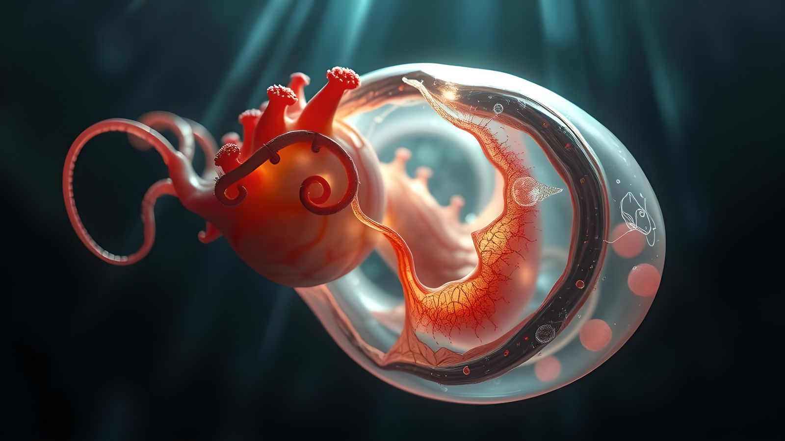 Grotesque Alien Embryo in Space Horror Style