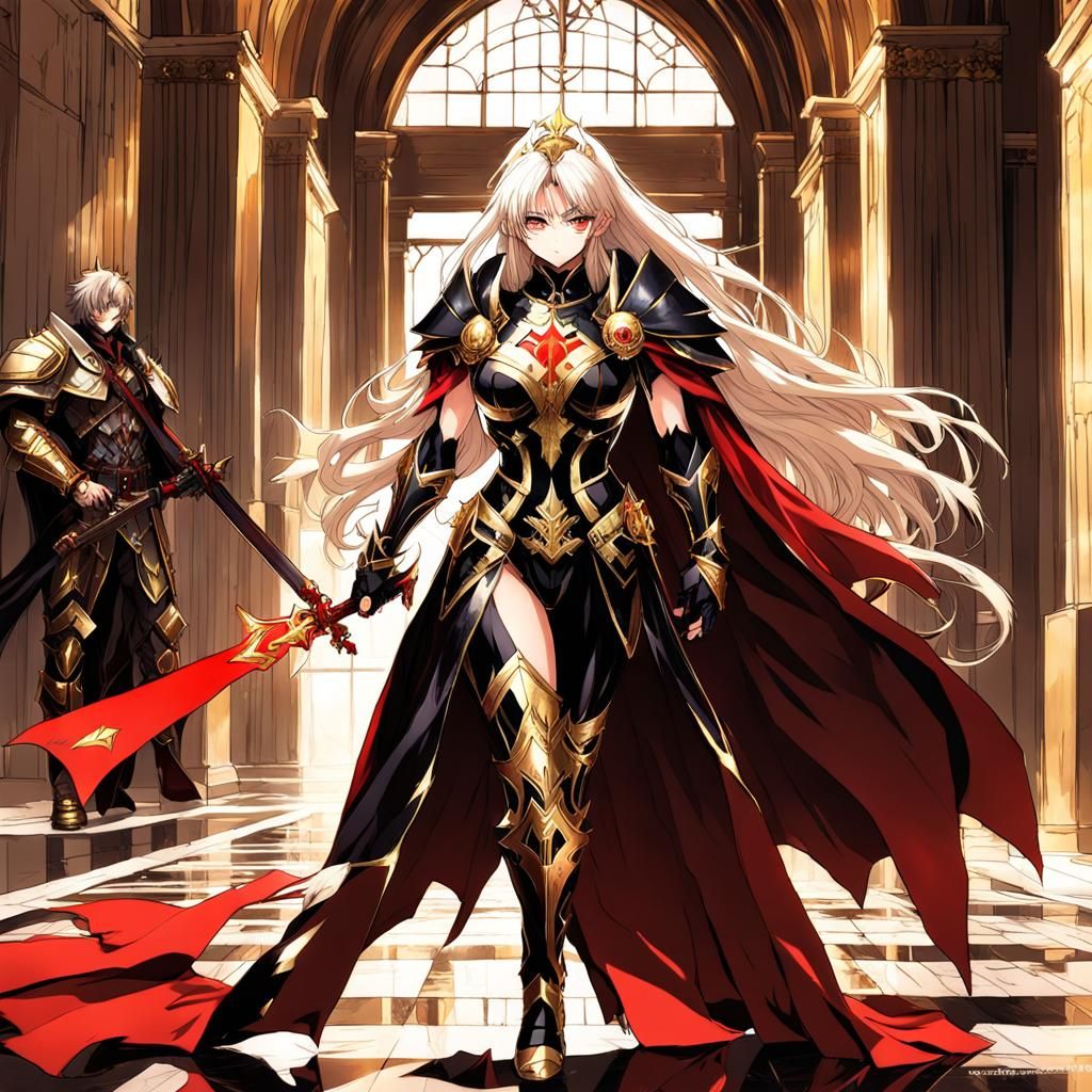 Armored Paladin Girl in Anime Style