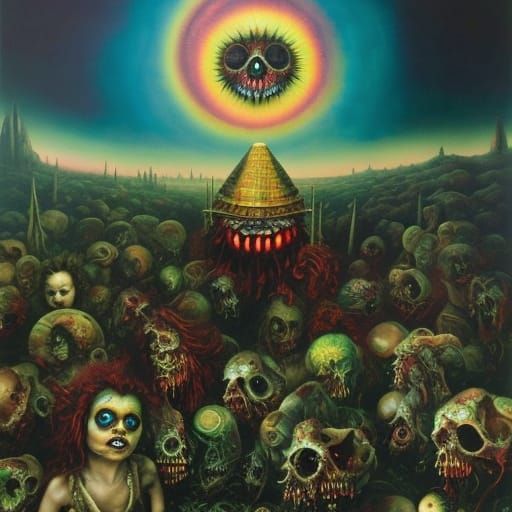 Zombiecore Devil Girl in Dystopian Wasteland