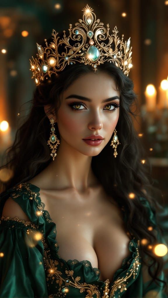 Regal Beauty Under Celestial Light