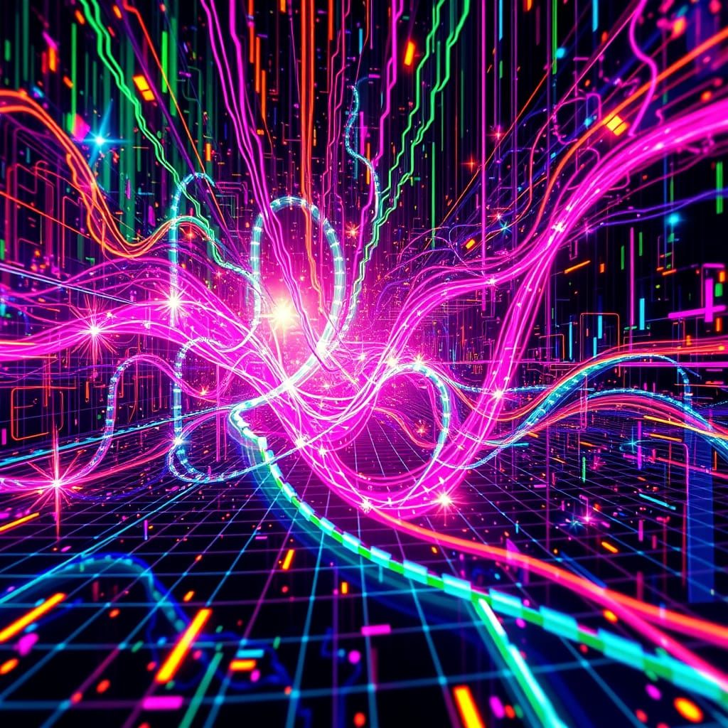 Vibrant Abstract Electromagnetic Interference in Glitch Art ...