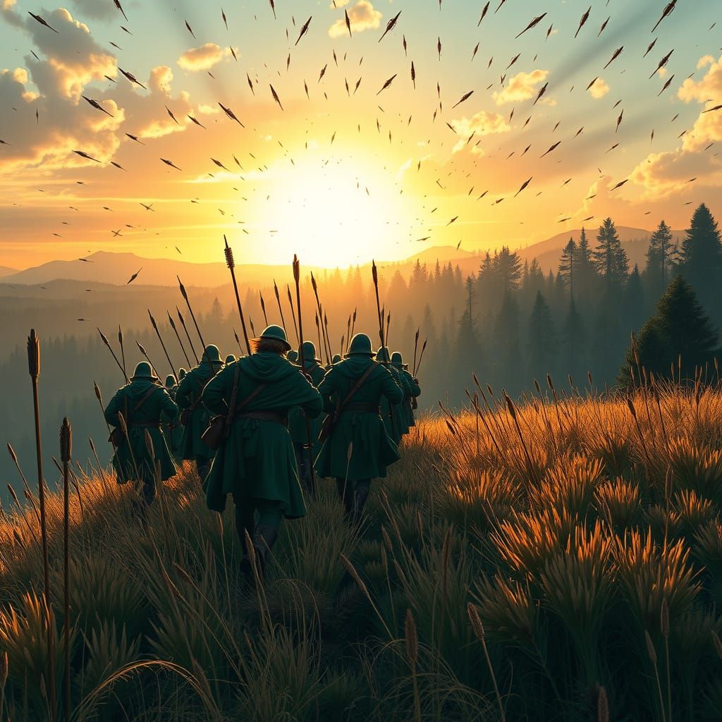 Medieval Soldiers Charge into Morning Battle