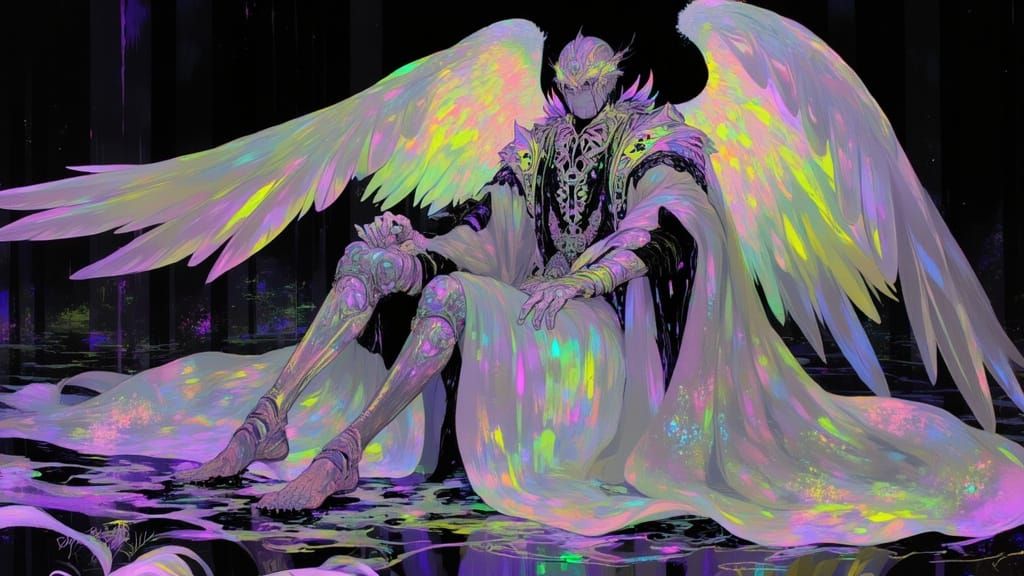 Iron Seraph in Cathedral Armor, Dark Fantasy Style