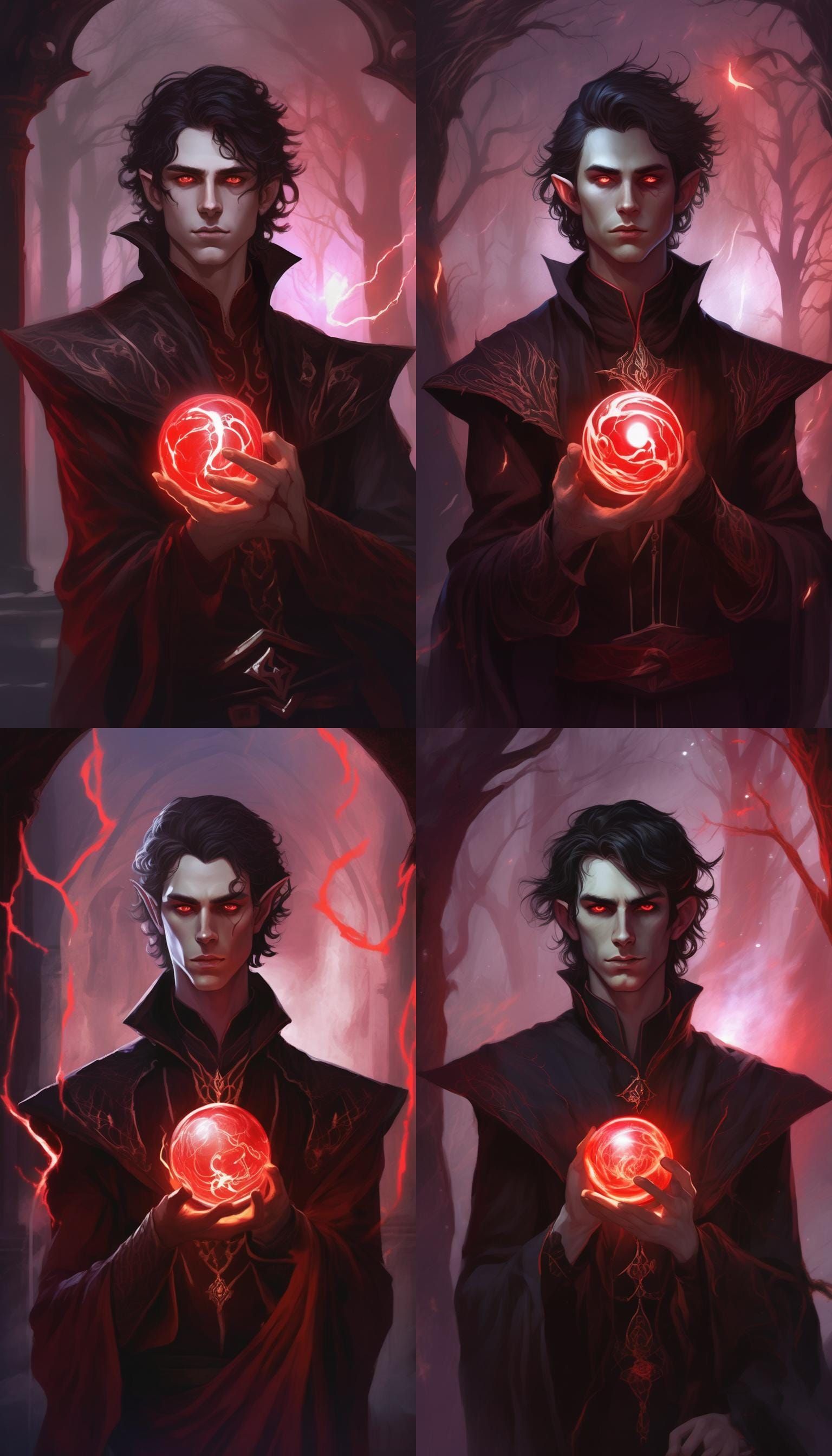 Dark Wizard Half-Elf Concept Art