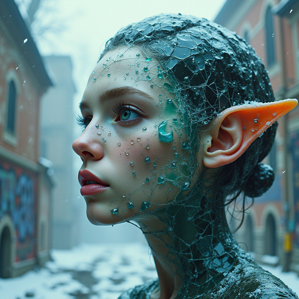 Shattered Glass Elf Double Exposure